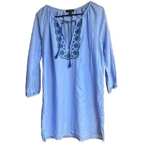 J.Crew womens blouse‎ Blue Lightweight Embroidered Top  size small